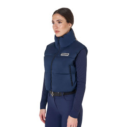 Gilet corto con zip da donna Equestro Blazer marine Blu marino