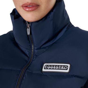 Gilet corto con zip da donna Equestro Blazer marine Blu marino