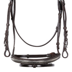 Capezzina inglese in cuoio con borchie in nichel placcato NP Equestro Marrone scuro Capezzina inglese in cuoio con borchie in nichel placcato NP Equestro Marrone scuro