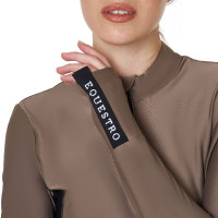 Polo Tecnico da Allenamento Donna Maniche Lunghe Equestro Rosa cammeo