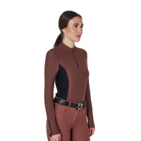 Polo Tecnico da Allenamento Donna Maniche Lunghe Equestro Rosa cammeo