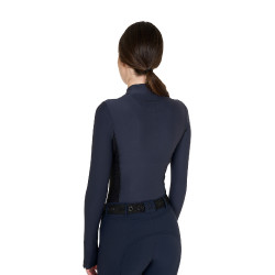 Polo Tecnico da Allenamento Donna Maniche Lunghe Equestro Blazer marine Blu marino