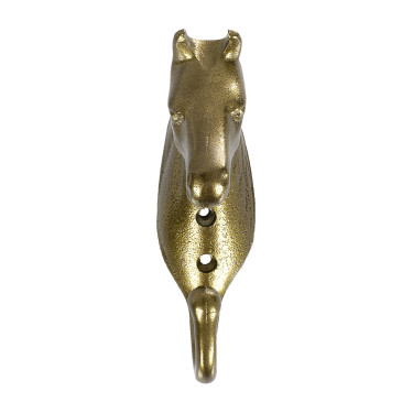 Gancio Portabriglia Testa di Cavallo in Alluminio Colorato Umbria Equitazione Oro