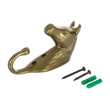 Gancio Portabriglia Testa di Cavallo in Alluminio Colorato Umbria Equitazione Oro