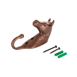 Gancio Portabriglia Testa di Cavallo in Alluminio Colorato Umbria Equitazione Marrone Gancio Portabriglia Testa di Cavallo in Alluminio Colorato Umbria Equitazione Marrone