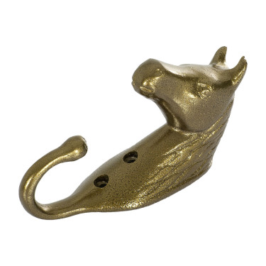 Gancio Portabriglia Testa di Cavallo in Alluminio Colorato Umbria Equitazione Oro