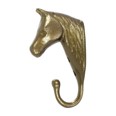 Gancio Portabriglia Testa di Cavallo in Alluminio Colorato Umbria Equitazione Oro