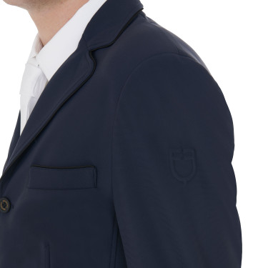 Giacca da concorso Uomo in Tessuto Stretch con Tasche con Zip Equestro Blazer marine Blu marino