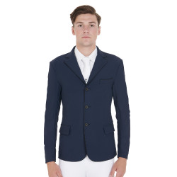 Giacca da concorso Uomo in Tessuto Stretch con Tasche con Zip Equestro Blazer marine Blu marino