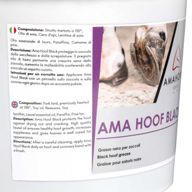Grasso Giallo per Zoccoli Ama Hoof 5L Umbria Equitazione Nero
