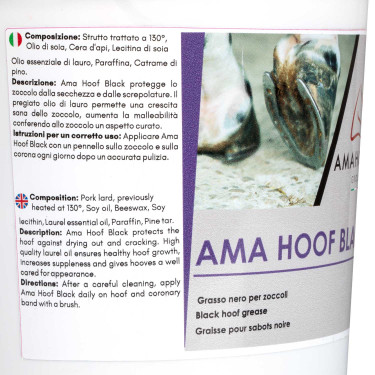 Grasso per zoccoli Ama Hoof 2500 ml Umbria Equitazione Nero
