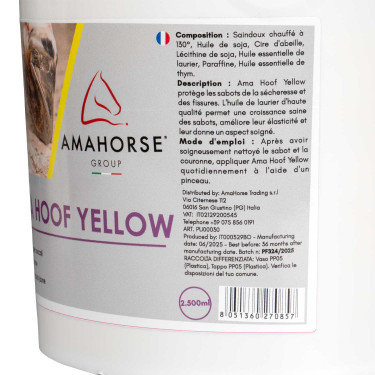 Grasso per zoccoli Ama Hoof 2500 ml Umbria Equitazione Giallo