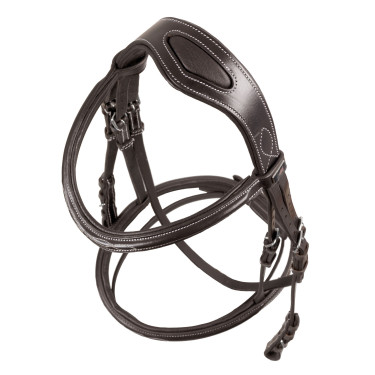 Briglia Supreme con Cuciture a Contrasto e Redini Supreme Marrone