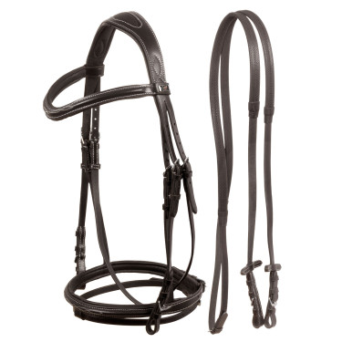 Briglia Supreme con Cuciture a Contrasto e Redini Supreme Marrone