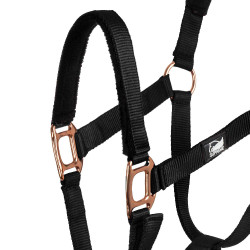 Capestro in nylon Rose Gold Line con lunghina Supreme Nero Capestro in nylon Rose Gold Line con lunghina Supreme Nero
