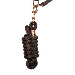 Capestro in nylon Rose Gold Line con lunghina Supreme Marrone