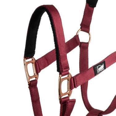 Capestro in nylon Rose Gold Line con lunghina Supreme Bordeaux
