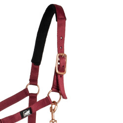 Capestro in nylon Rose Gold Line con lunghina Supreme Bordeaux