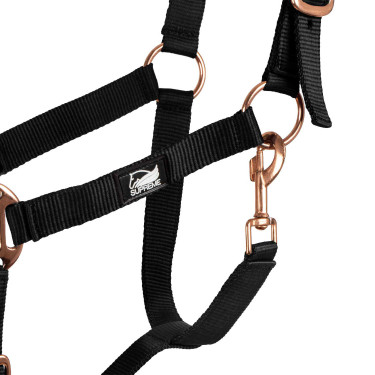 Capestro in nylon Rose Gold Line con lunghina Supreme Nero Capestro in nylon Rose Gold Line con lunghina Supreme Nero