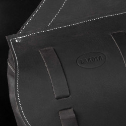 Borsa da Sella in Vitello Chiusura con 3 Cinghie Pool's Nero