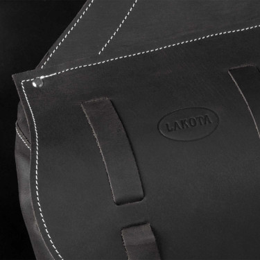 Borsa da Sella in Vitello Chiusura con 3 Cinghie Pool's Nero