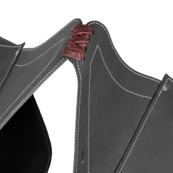 Borsa da Sella in Vitello Chiusura con 3 Cinghie Pool's Nero