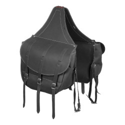 Borsa da Sella in Vitello Chiusura con 3 Cinghie Pool's Nero