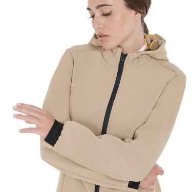 Giacca softshell aderente da donna con tasche nascoste Equestro Beige