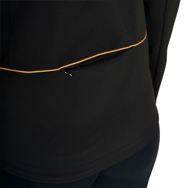 Giacca softshell aderente con cerniera antivento da donna Equestro Nero