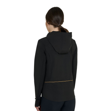 Giacca softshell aderente con cerniera antivento da donna Equestro Nero