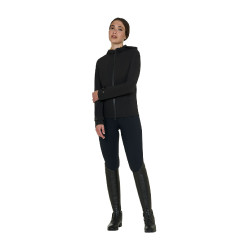 Giacca softshell aderente con cerniera antivento da donna Equestro Nero
