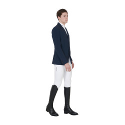 Giacca da concorso traforata da uomo in tessuto tecnico Equestro Blazer marine Blu marino