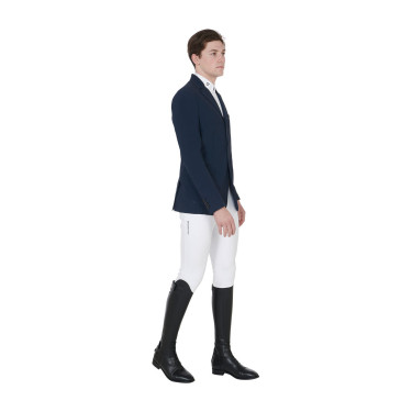 Giacca da concorso traforata da uomo in tessuto tecnico Equestro Blazer marine Blu marino