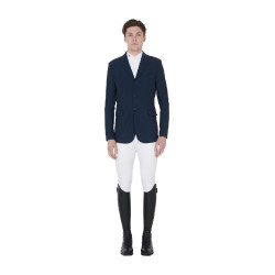 Giacca da concorso traforata da uomo in tessuto tecnico Equestro Blazer marine Blu marino