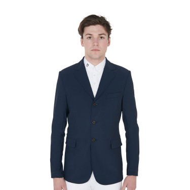 Giacca da concorso traforata da uomo in tessuto tecnico Equestro Blazer marine Blu marino