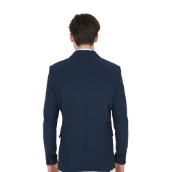 Giacca da concorso traforata da uomo in tessuto tecnico Equestro Blazer marine Blu marino