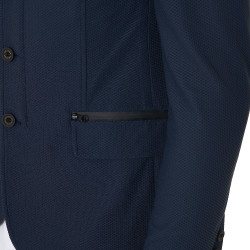 Giacca da concorso traforata uomo 3 bottoni Equestro Blazer marine Blu marino Giacca da concorso traforata uomo 3 bottoni Equestro Blazer marine Blu marino