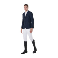 Giacca da concorso traforata uomo 3 bottoni Equestro Blazer marine Blu marino