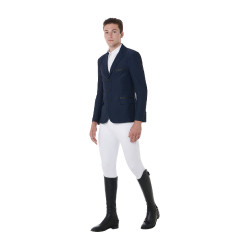 Giacca da concorso traforata uomo 3 bottoni Equestro Blazer marine Blu marino Giacca da concorso traforata uomo 3 bottoni Equestro Blazer marine Blu marino