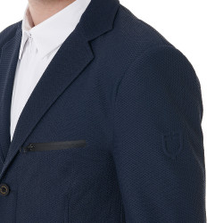 Giacca da concorso traforata uomo 3 bottoni Equestro Blazer marine Blu marino Giacca da concorso traforata uomo 3 bottoni Equestro Blazer marine Blu marino