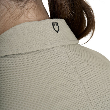 Giacca da concorso traforata da donna 4 bottoni Equestro Tan Oxford Rosa