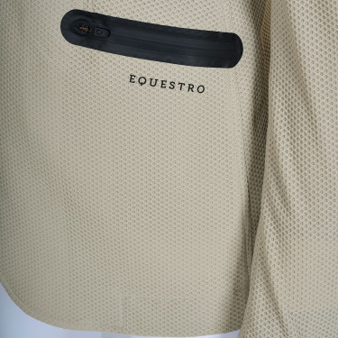Giacca da concorso traforata da donna 4 bottoni Equestro Tan Oxford Rosa