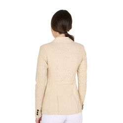 Damen-Wettkampfjacke perforiert 3 Knöpfe Equestro Beige Damen-Wettkampfjacke perforiert 3 Knöpfe Equestro Beige