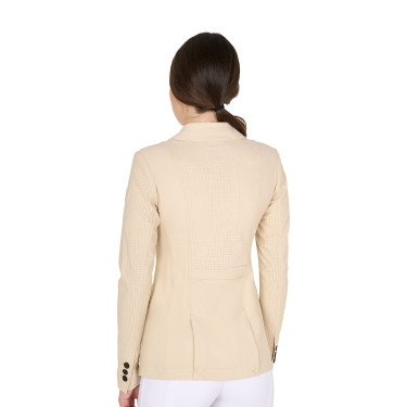 Damen-Wettkampfjacke perforiert 3 Knöpfe Equestro Beige Damen-Wettkampfjacke perforiert 3 Knöpfe Equestro Beige