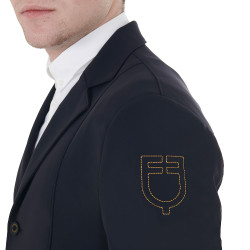 Giacca da concorso da uomo con logo ricamato a contrasto Equestro Blazer marine Blu marino