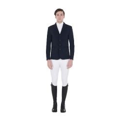 Giacca da concorso da uomo con logo ricamato a contrasto Equestro Blazer marine Blu marino