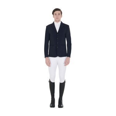 Giacca da concorso da uomo con logo ricamato a contrasto Equestro Blazer marine Blu marino