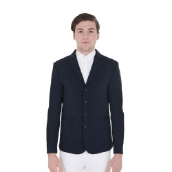 Giacca da concorso da uomo con logo ricamato a contrasto Equestro Blazer marine Blu marino