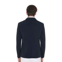 Giacca da concorso da uomo con logo ricamato a contrasto Equestro Blazer marine Blu marino