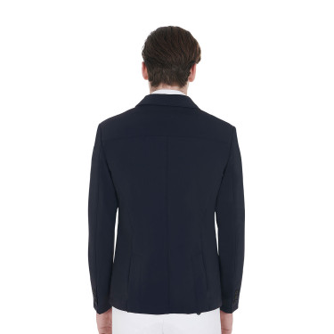 Giacca da concorso da uomo con logo ricamato a contrasto Equestro Blazer marine Blu marino